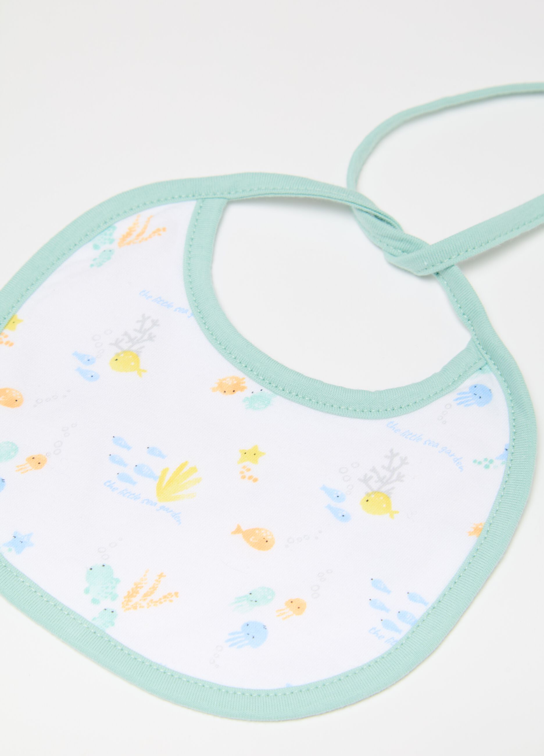 Two-pack bibs in organic cotton with sea motif