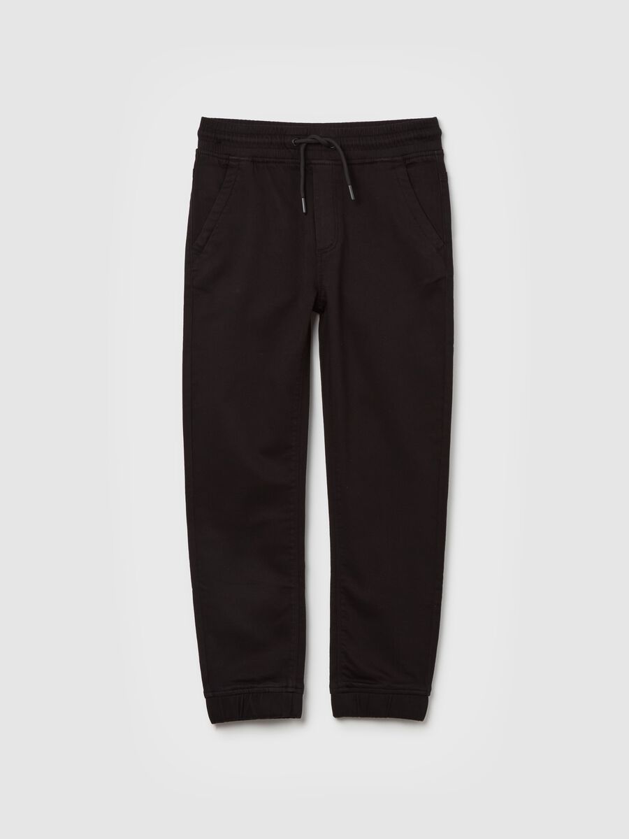 Cuff-hem joggers with drawstring_0