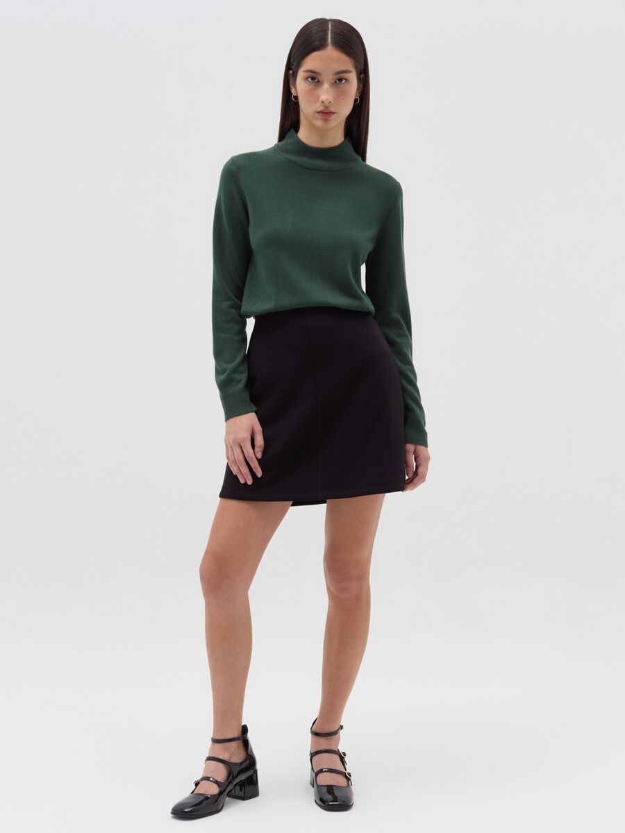 Long-sleeved top with mock neck_0