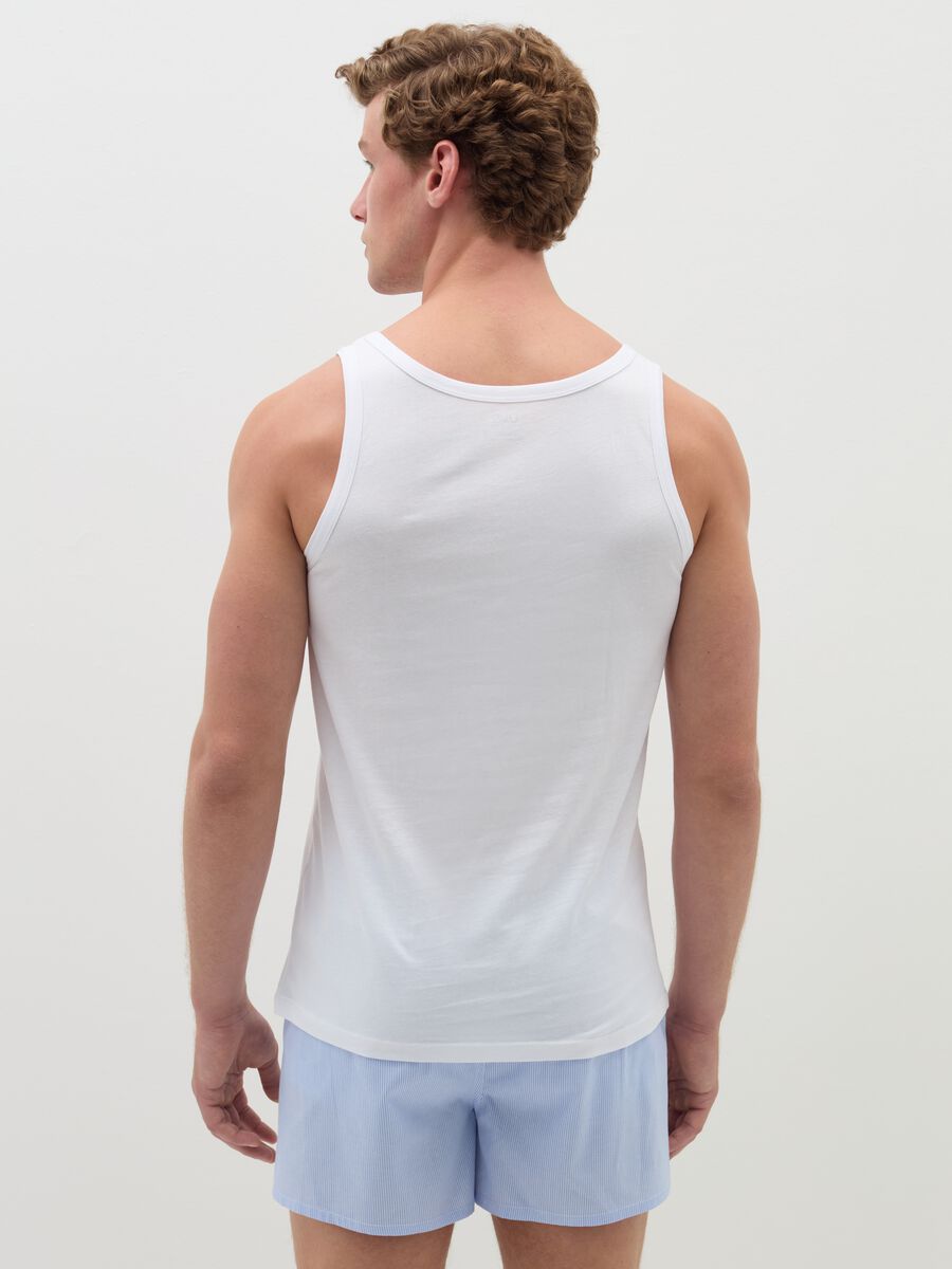 Two-pack racerback vests in solid colour organic cotton_2