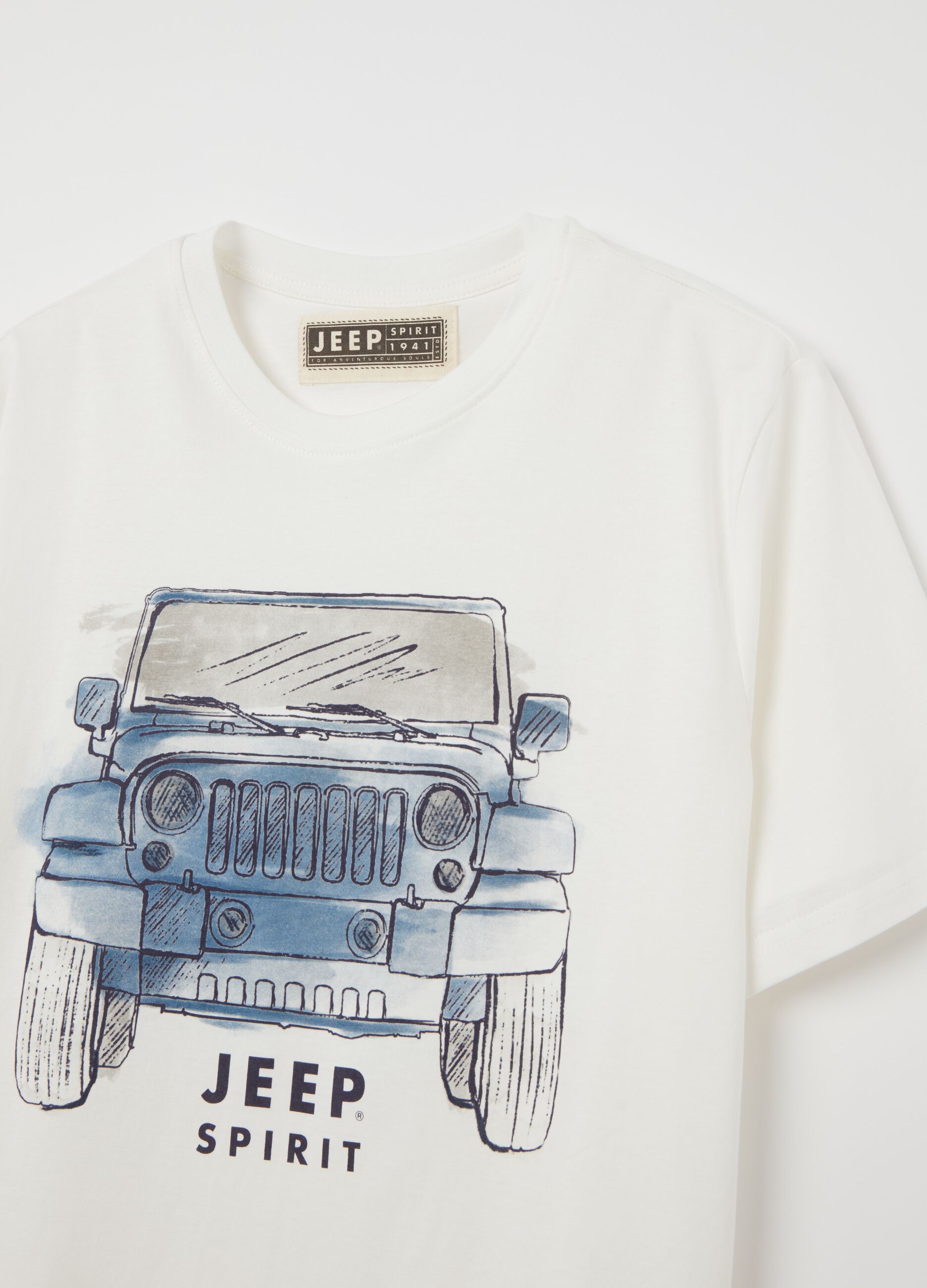 Cotton T-shirt with Jeep Spirit print