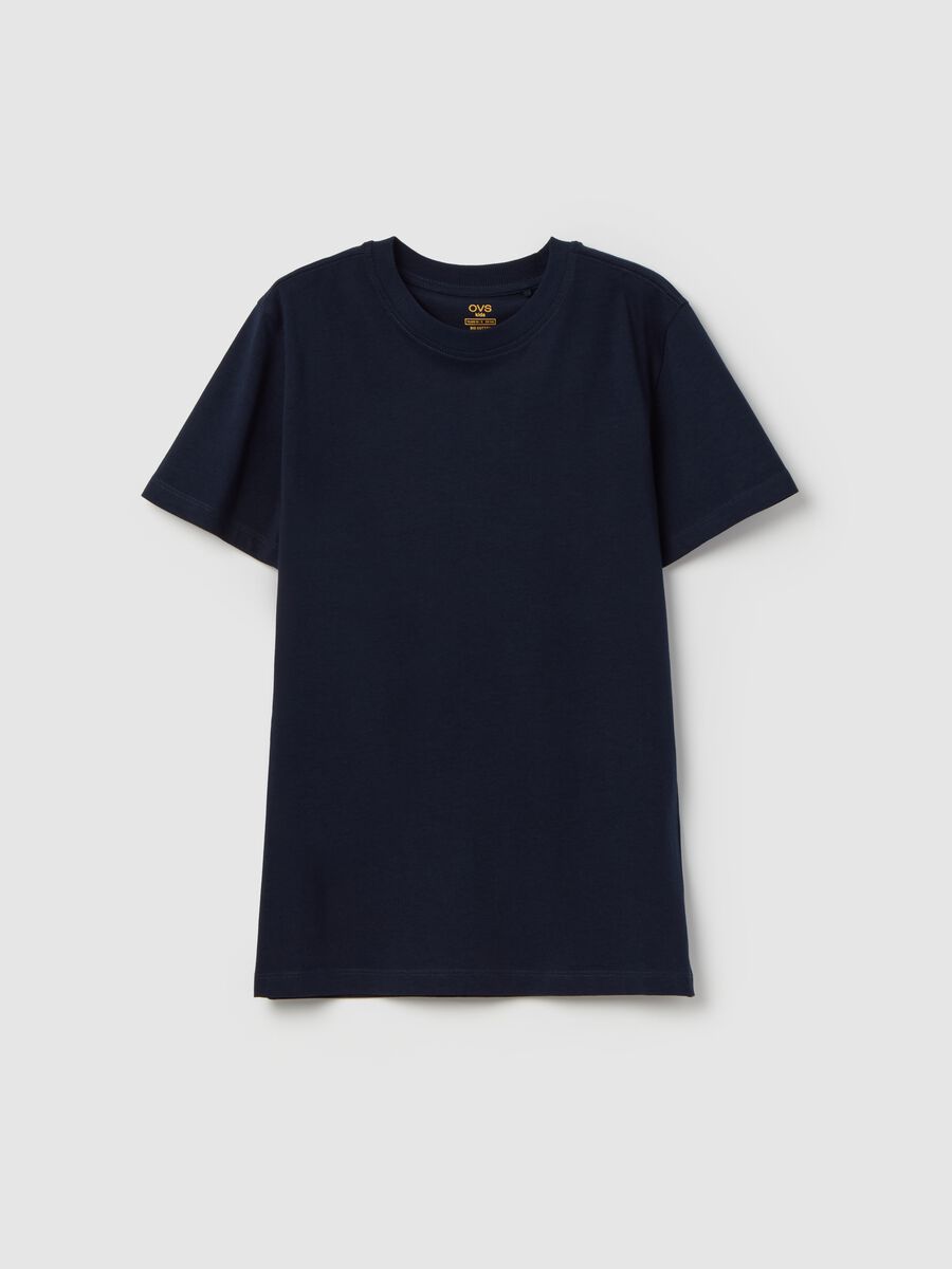 Solid colour T-shirt in organic cotton_0