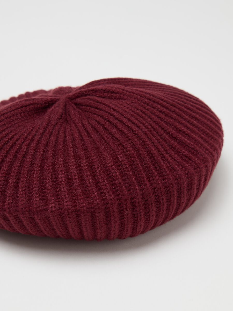 French beret with ribbed knit_1