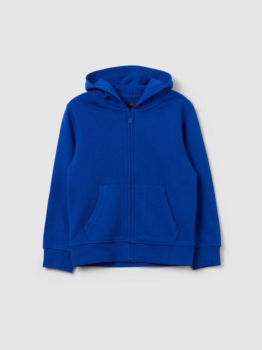 Essential organic cotton full-zip sweatshirt with hood_0