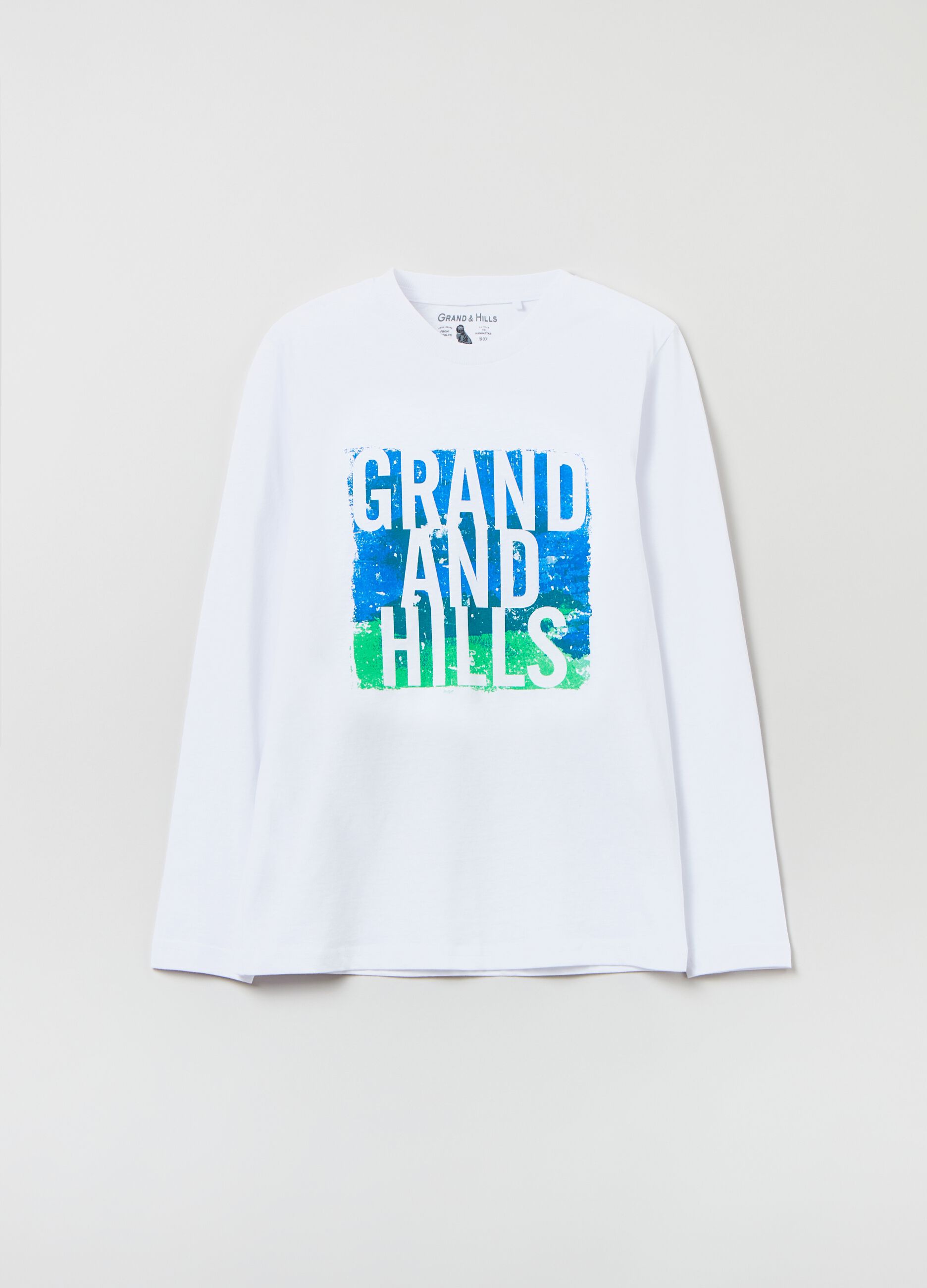 Long-sleeved T-shirt with Grand&Hills print