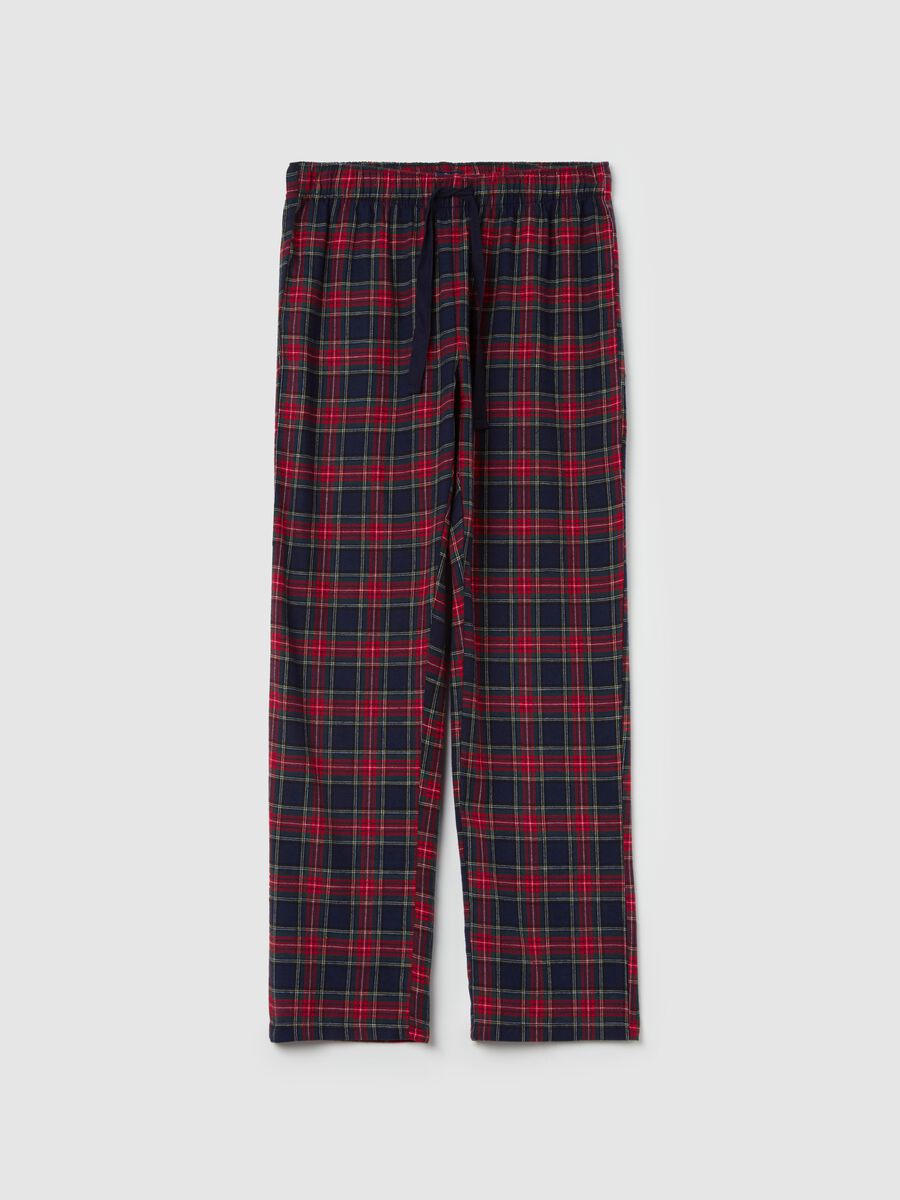 Pantalone pigiama in flanella fantasia tartan_4