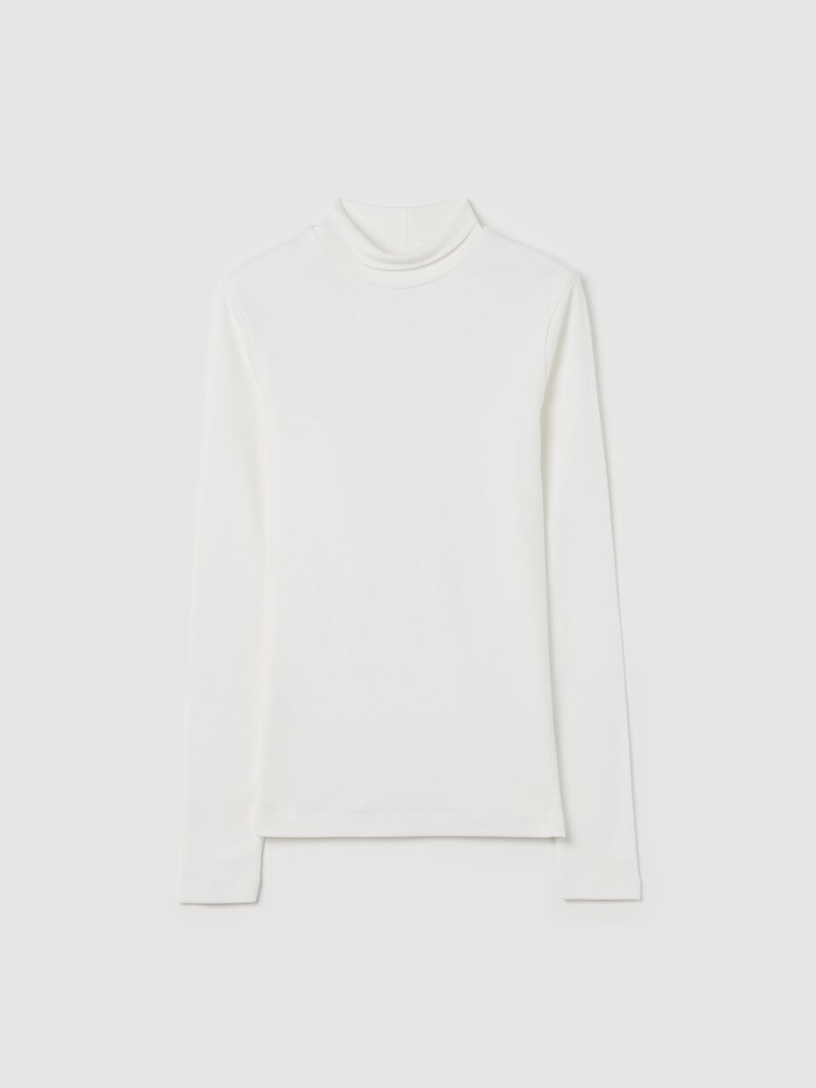 Long-sleeved T-shirt with mock neck_0