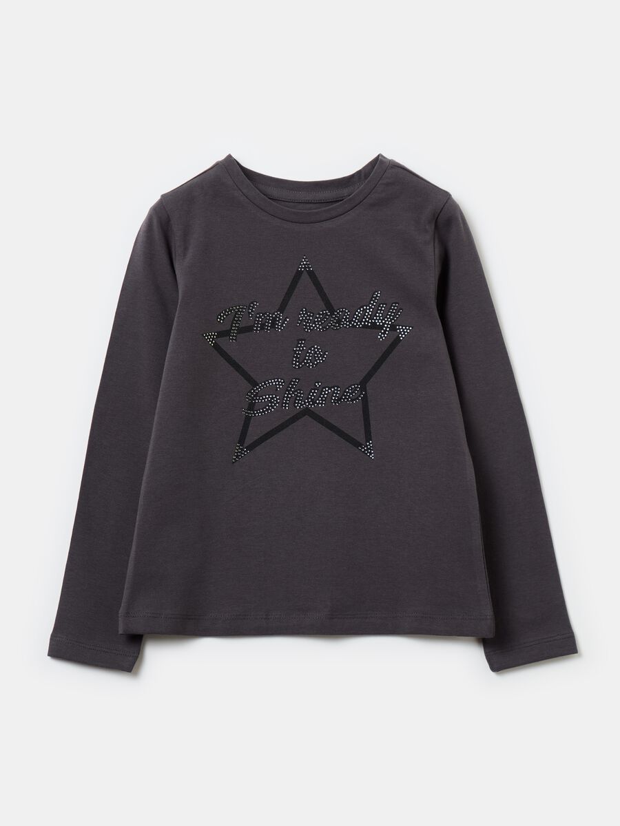 Long-sleeved T-shirt with star print_0