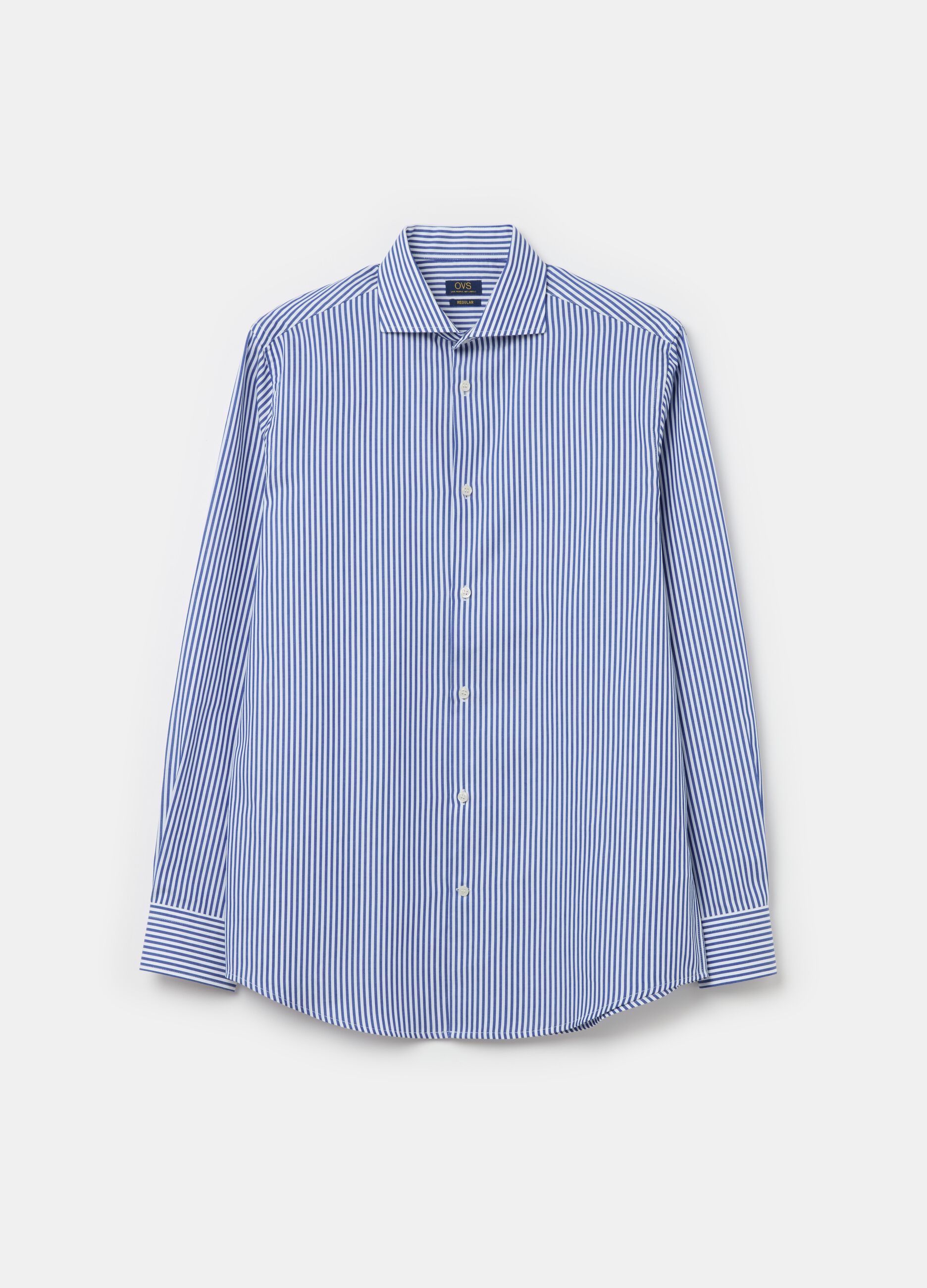 Regular-fit easy-iron striped shirt