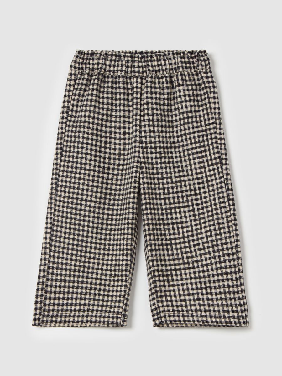 Wide-leg check trousers_0