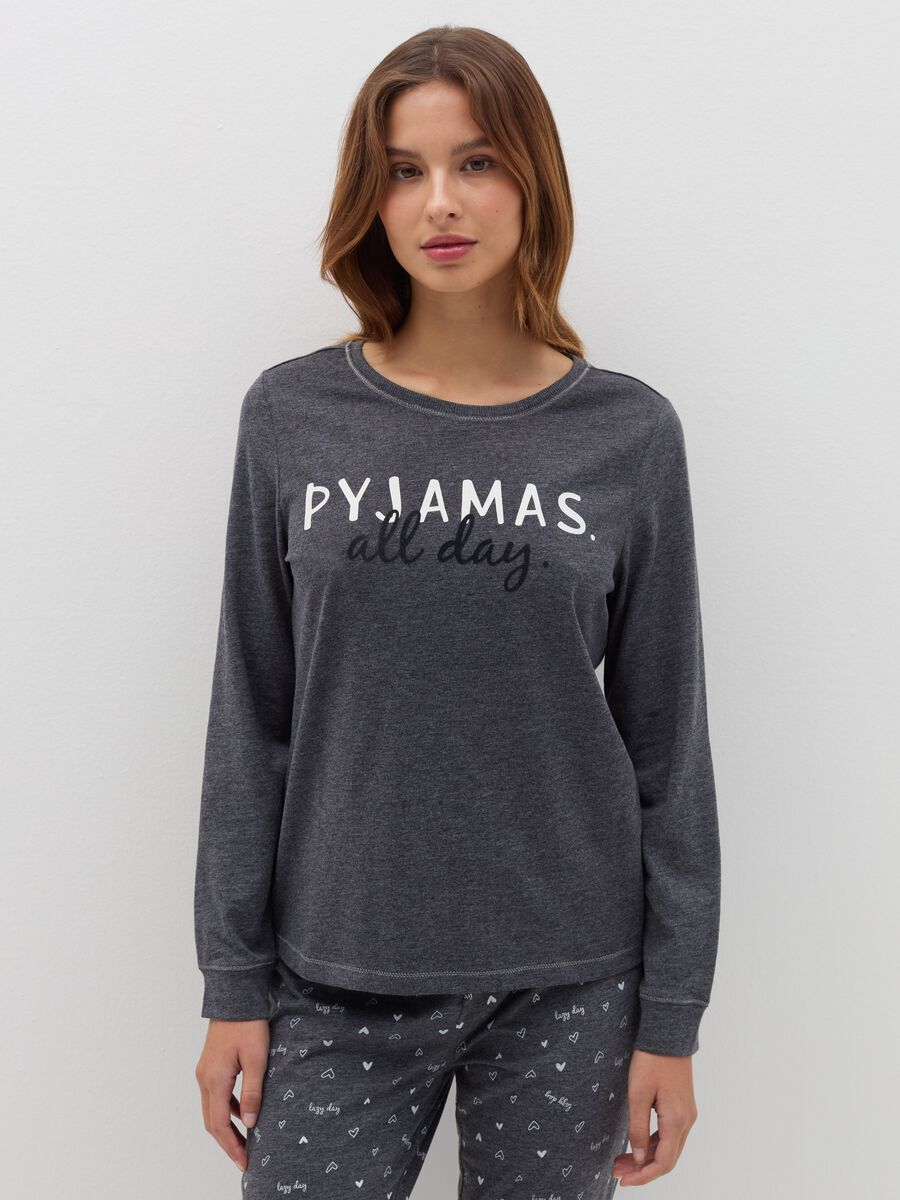 Pigiama lungo stampa "Pyjamas all day"_1