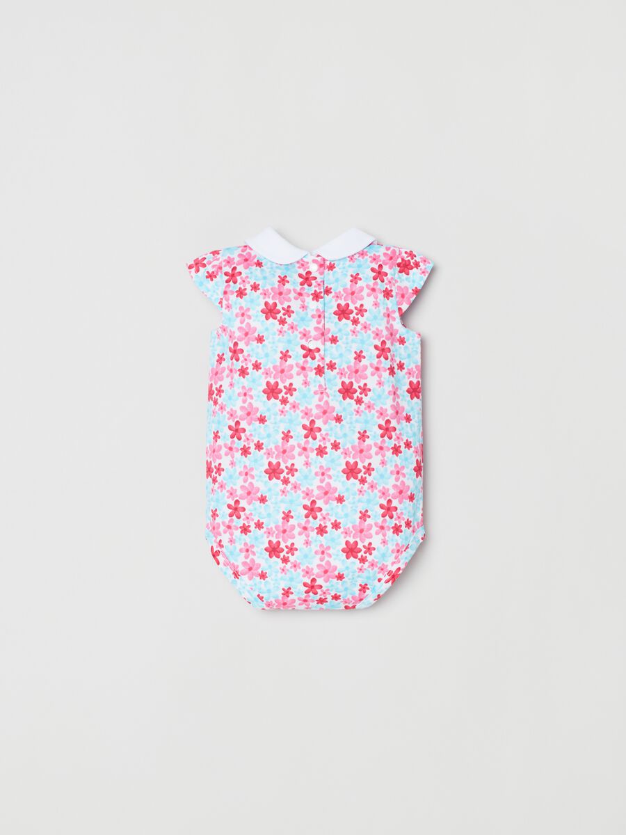 Cotton bodysuit with small flowers print_1