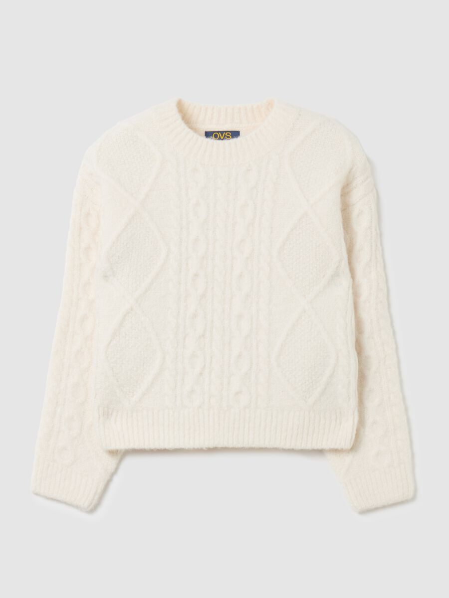 Pullover with woven design_0