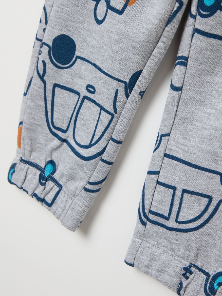 Fleece joggers with drawstring and print_3