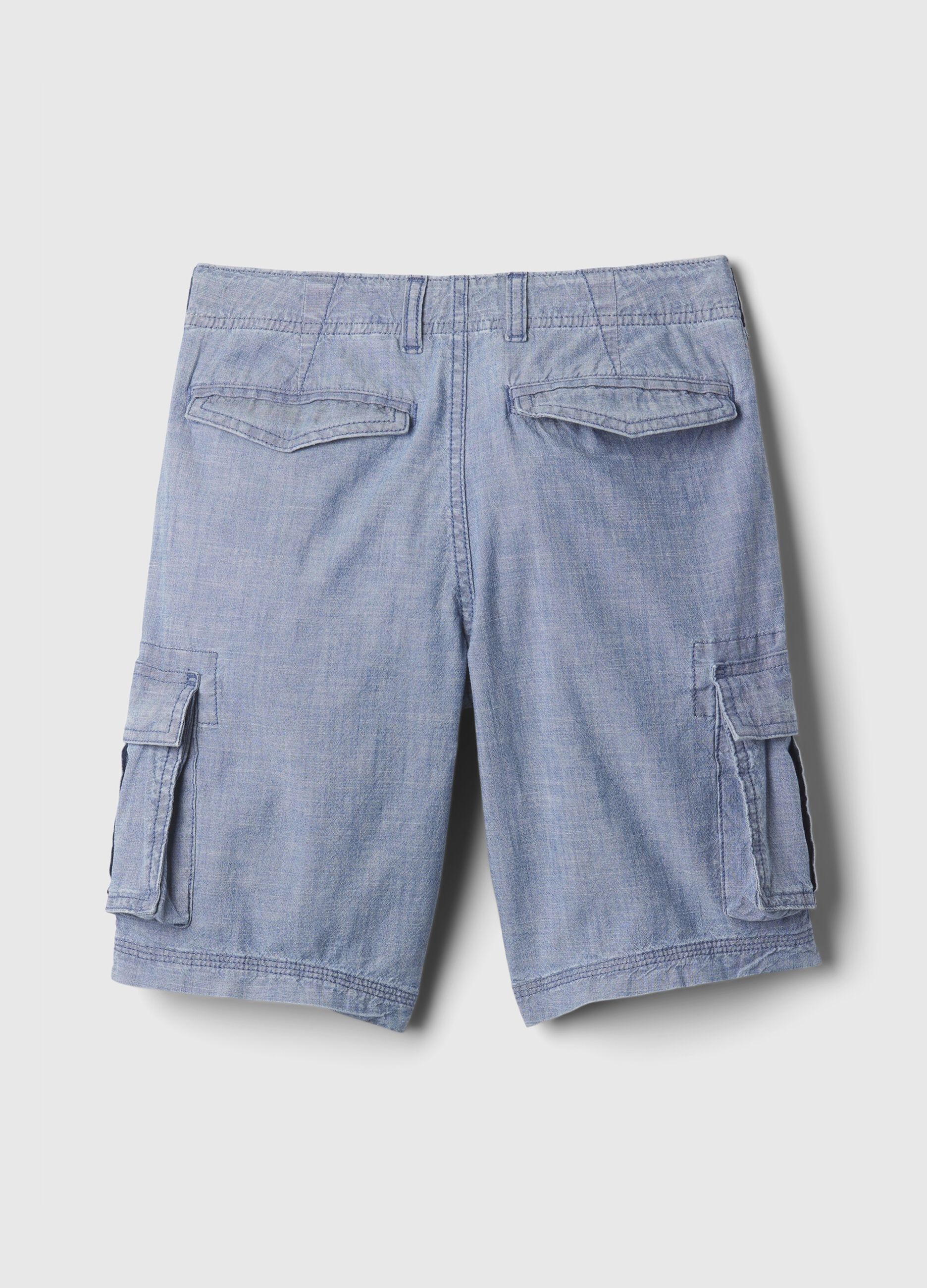 Cargo Bermuda shorts in chambray cotton