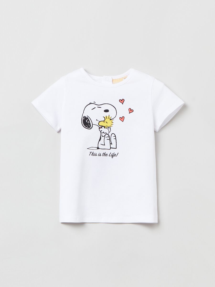 Cotton T-shirt with Snoopy print_0