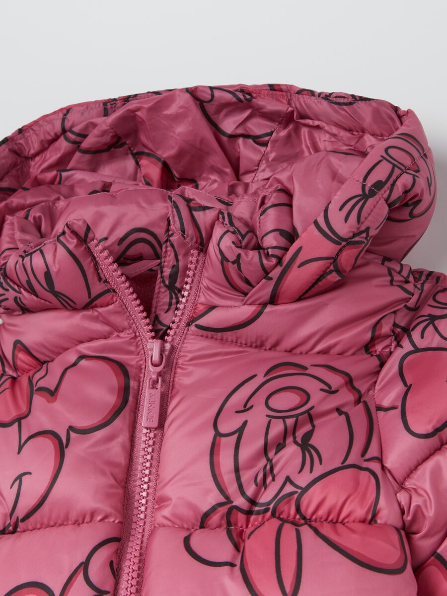 Down jacket with hood and Minnie Mouse print_2