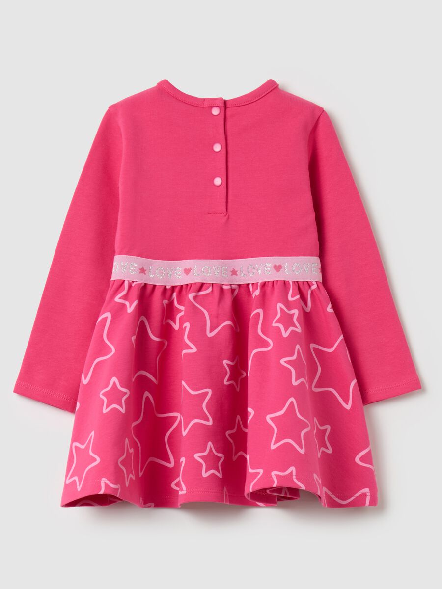 French terry dress with stars print_1