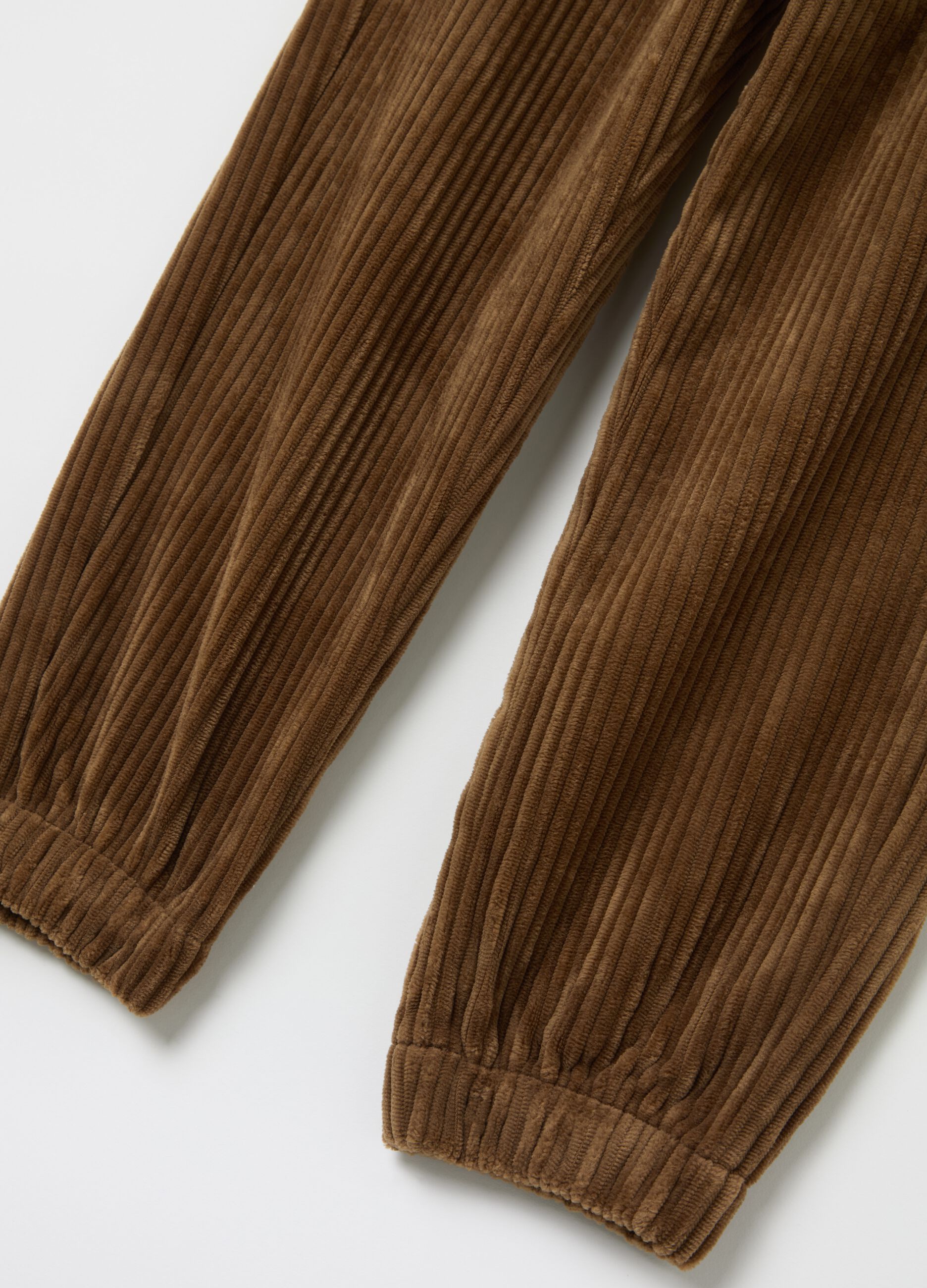 Corduroy jogger trousers with drawstring