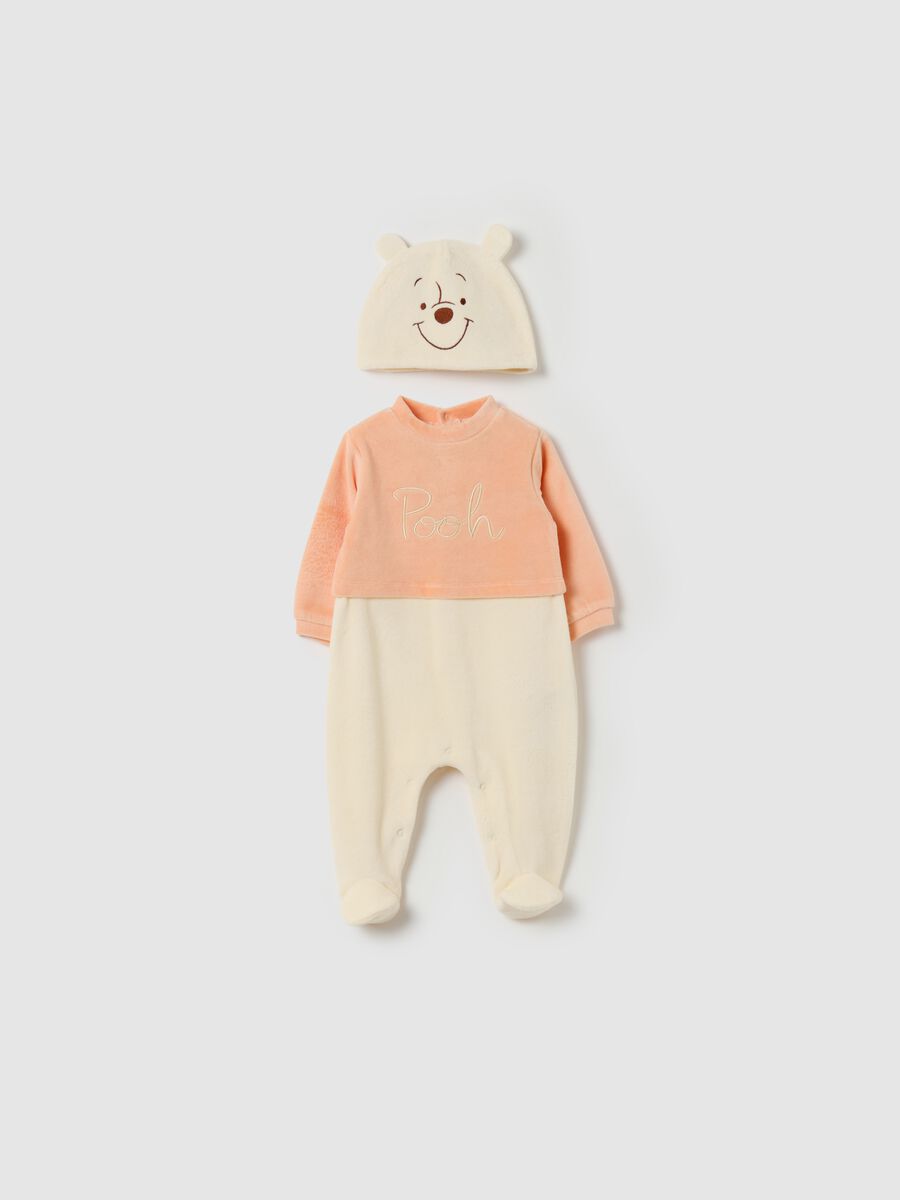 Winnie the Pooh onesie and beanie hat set_0