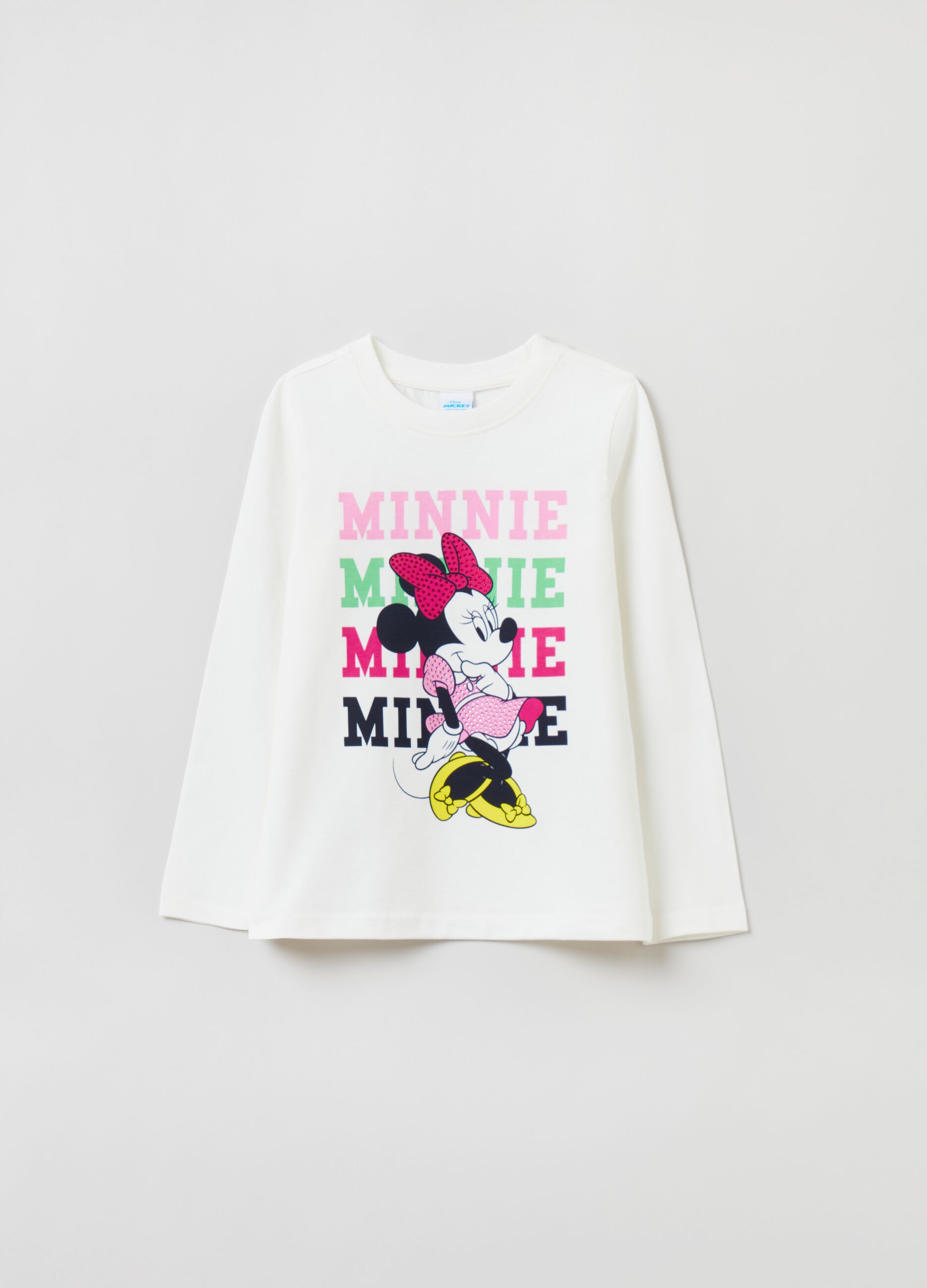 Long-sleeved T-shirt with Minnie Mouse print