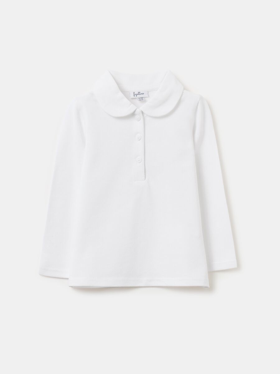 Long-sleeved polo shirt in organic cotton_0