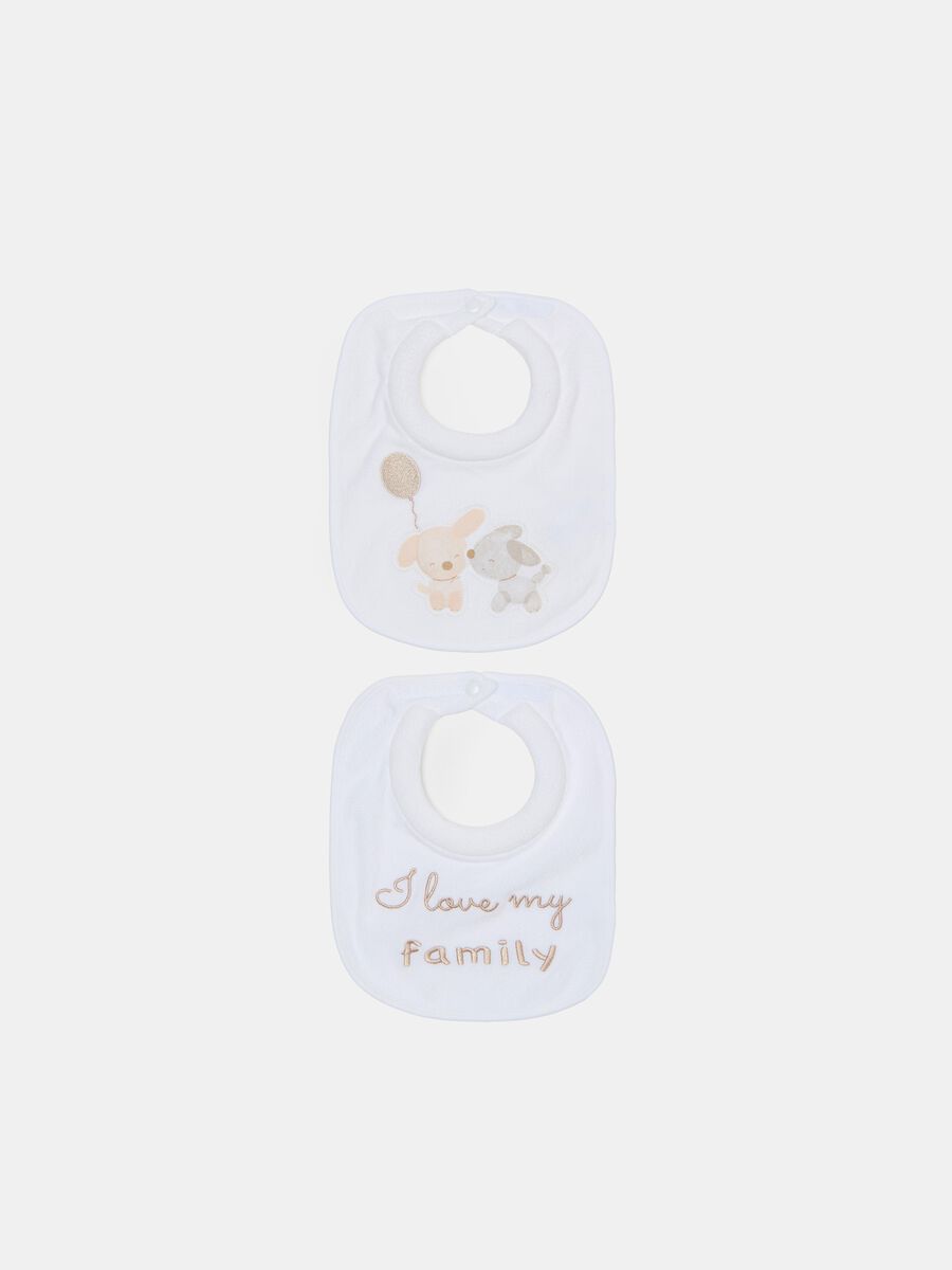 Two-pack bibs in terry with embroidery_0