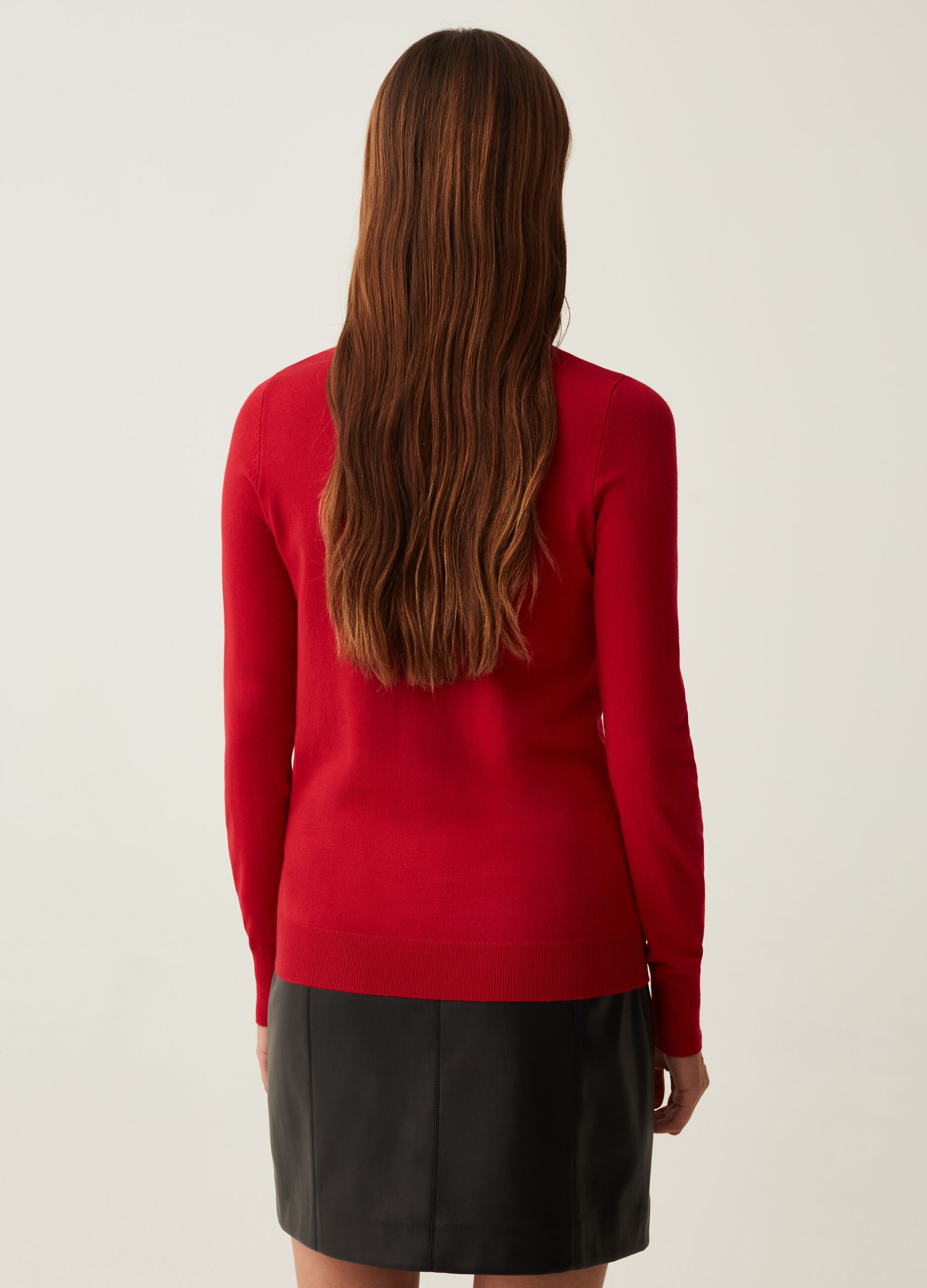 Turtleneck jumper in viscose blend