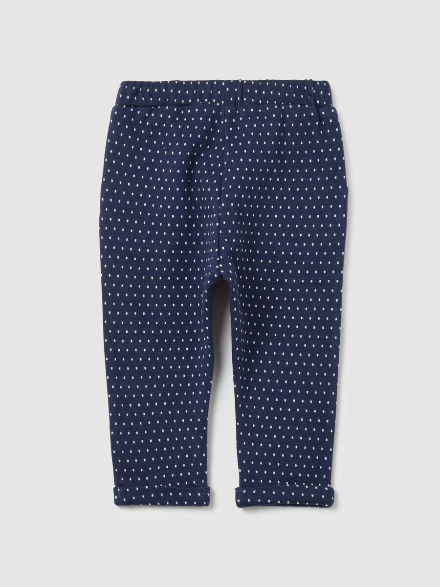 Trousers with micro polka dot motif jacquard_1