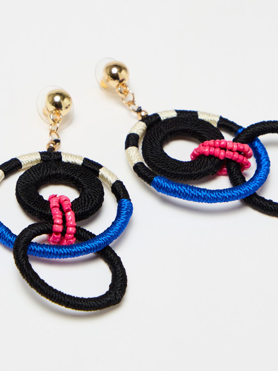 Teardrop pendant earrings with beads_1