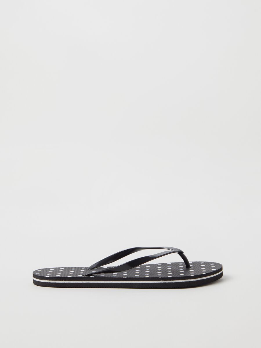 Thong sandals with polka dot print_0