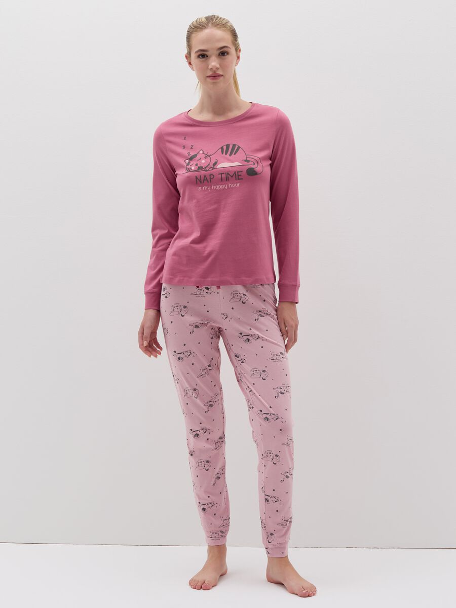 Long pyjamas with kitten print_0