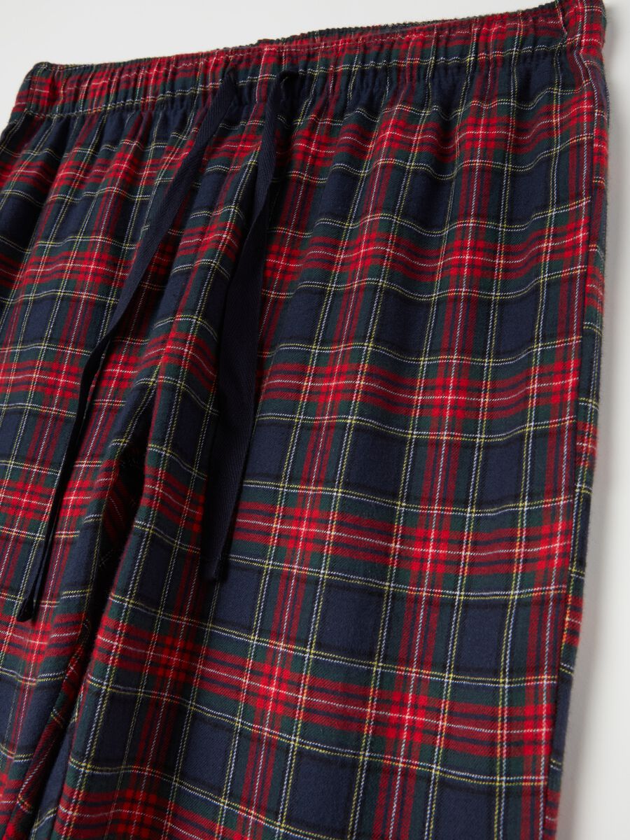 Pantalone pigiama in flanella fantasia tartan_5