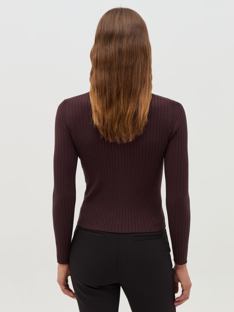 Ribbed knit pullover with mock neck_2