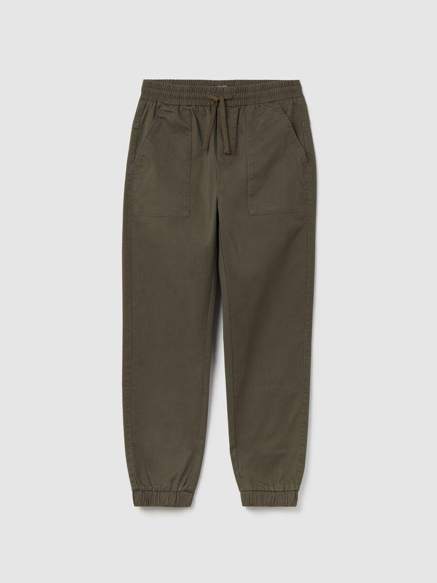 Twill joggers with drawstring_3