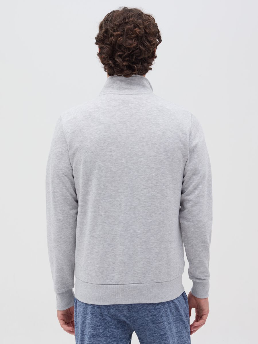 Full-zip sweatshirt in French terry with high neck_3