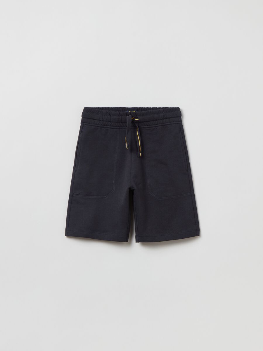 Fleece shorts with drawstring_0