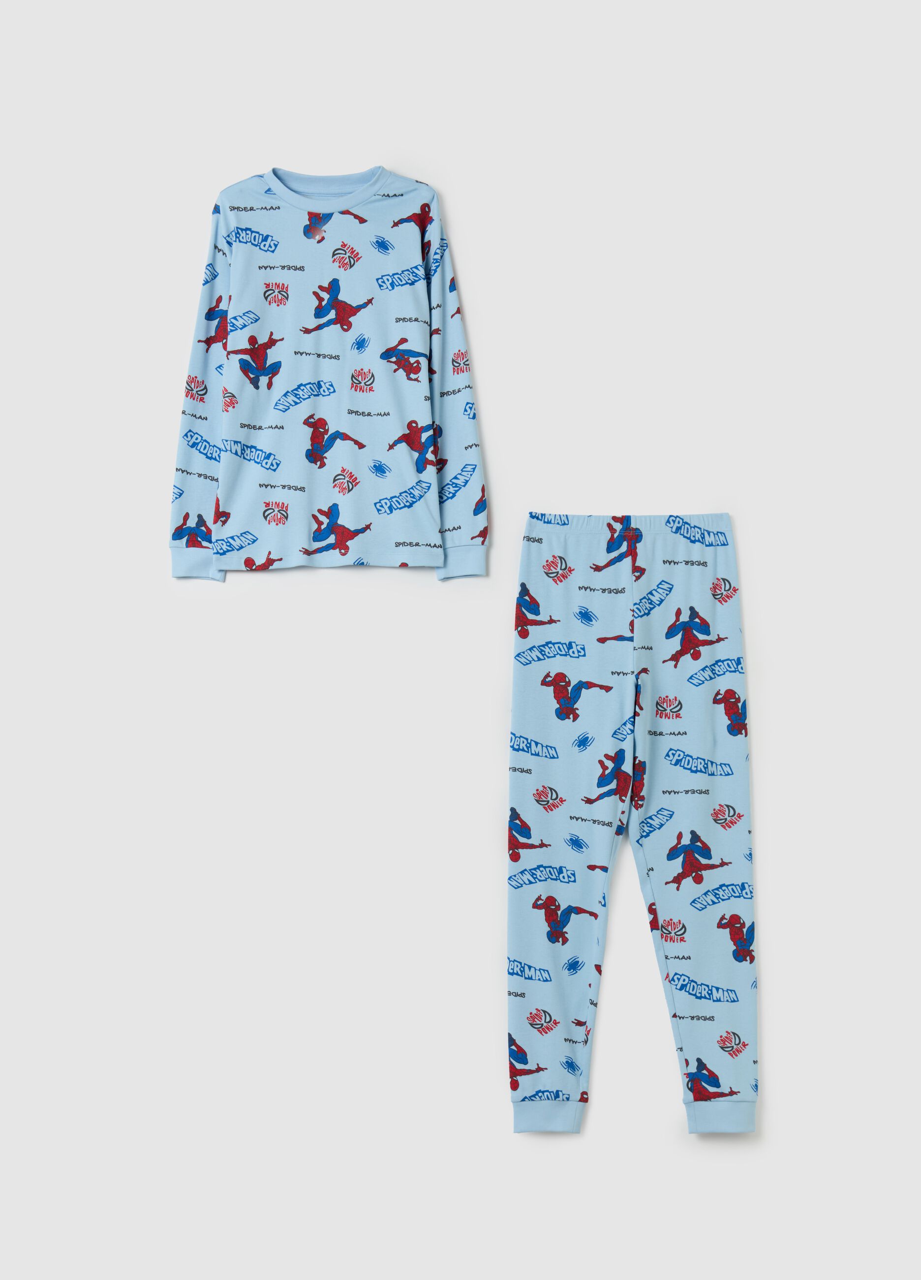 Organic cotton pyjamas with Spider-Man print