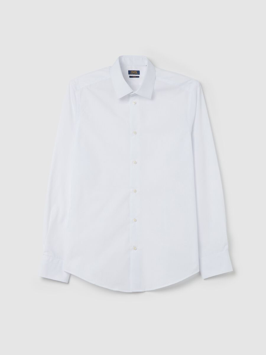 Slim-fit shirt with bluff collar_4