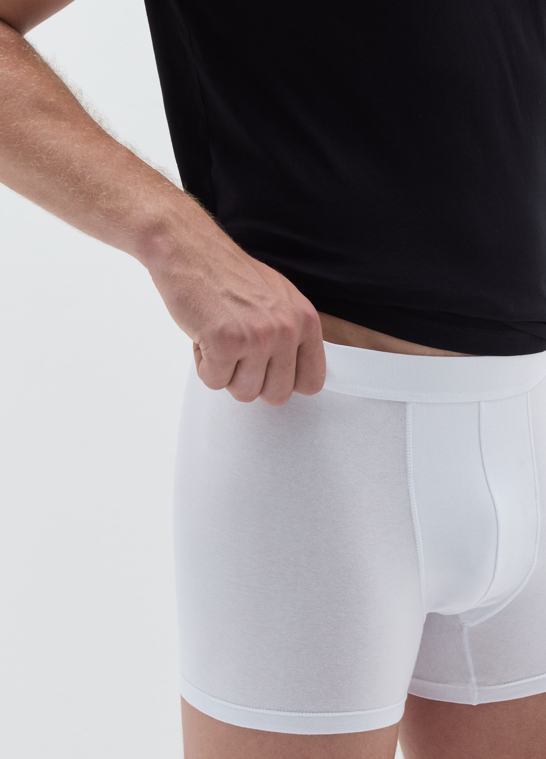 Three-pack midi boxer shorts with external elastic