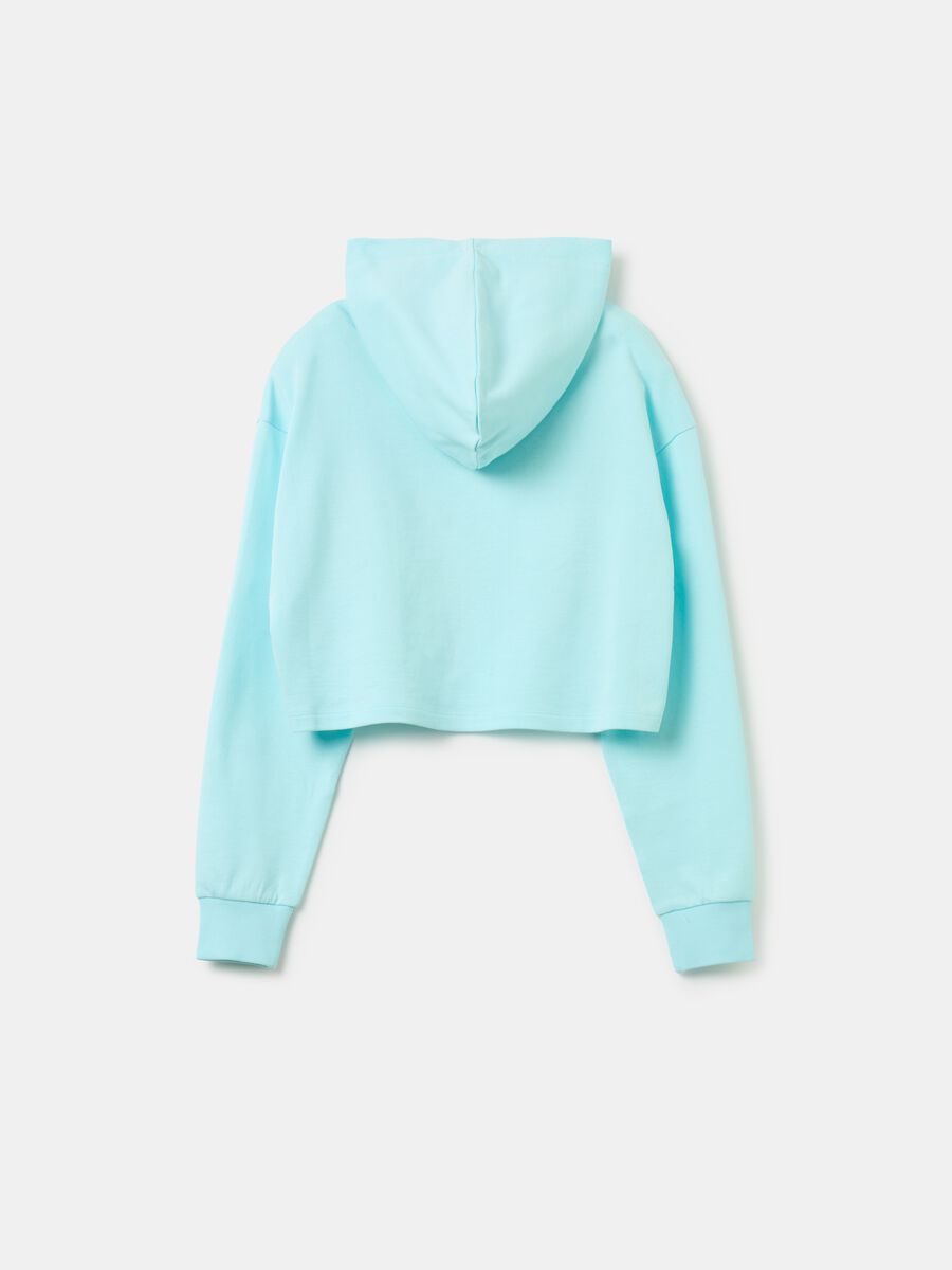 Crop sweatshirt with hood and print_1