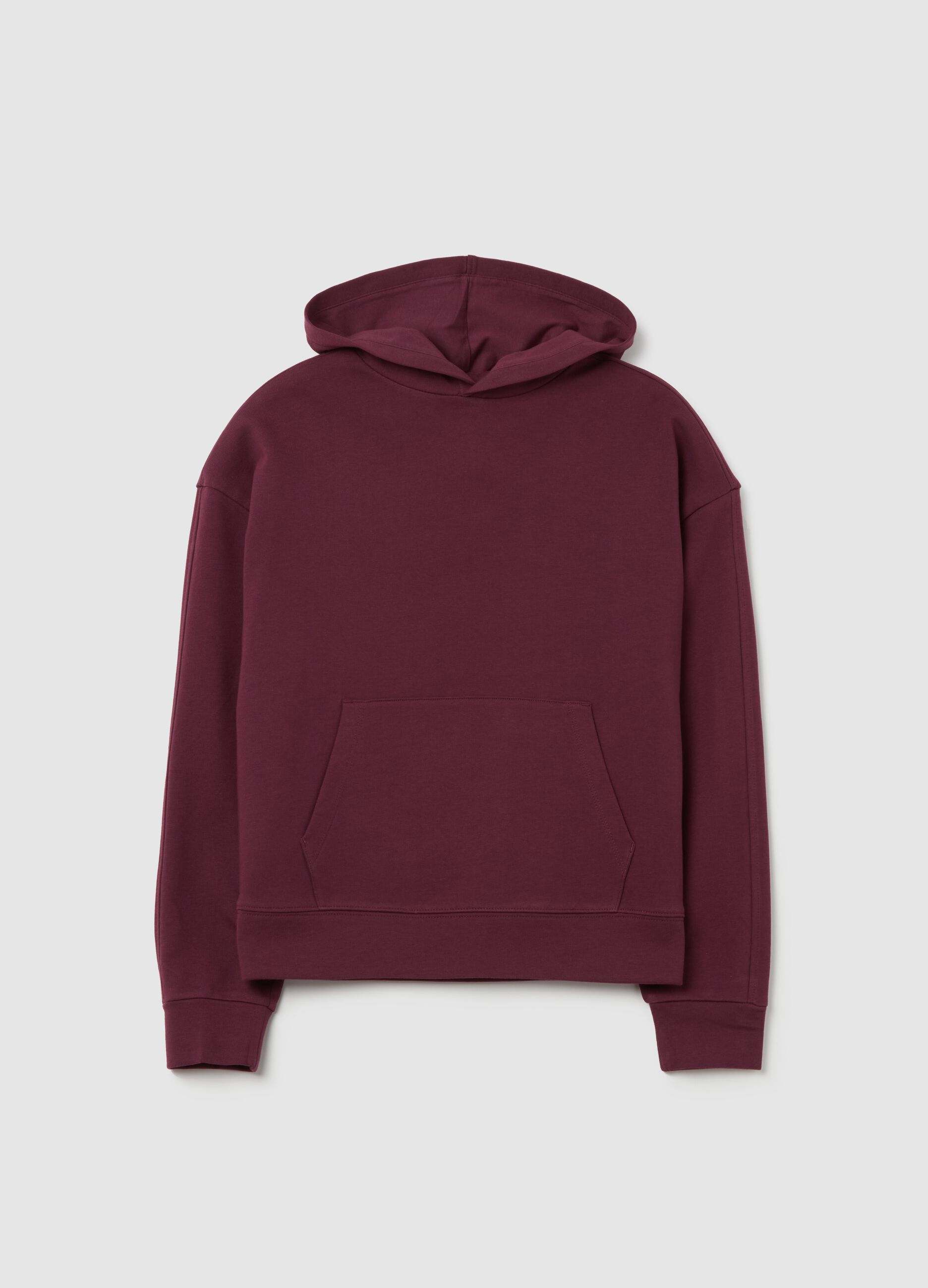 Cotton sweatshirt with hood and pocket