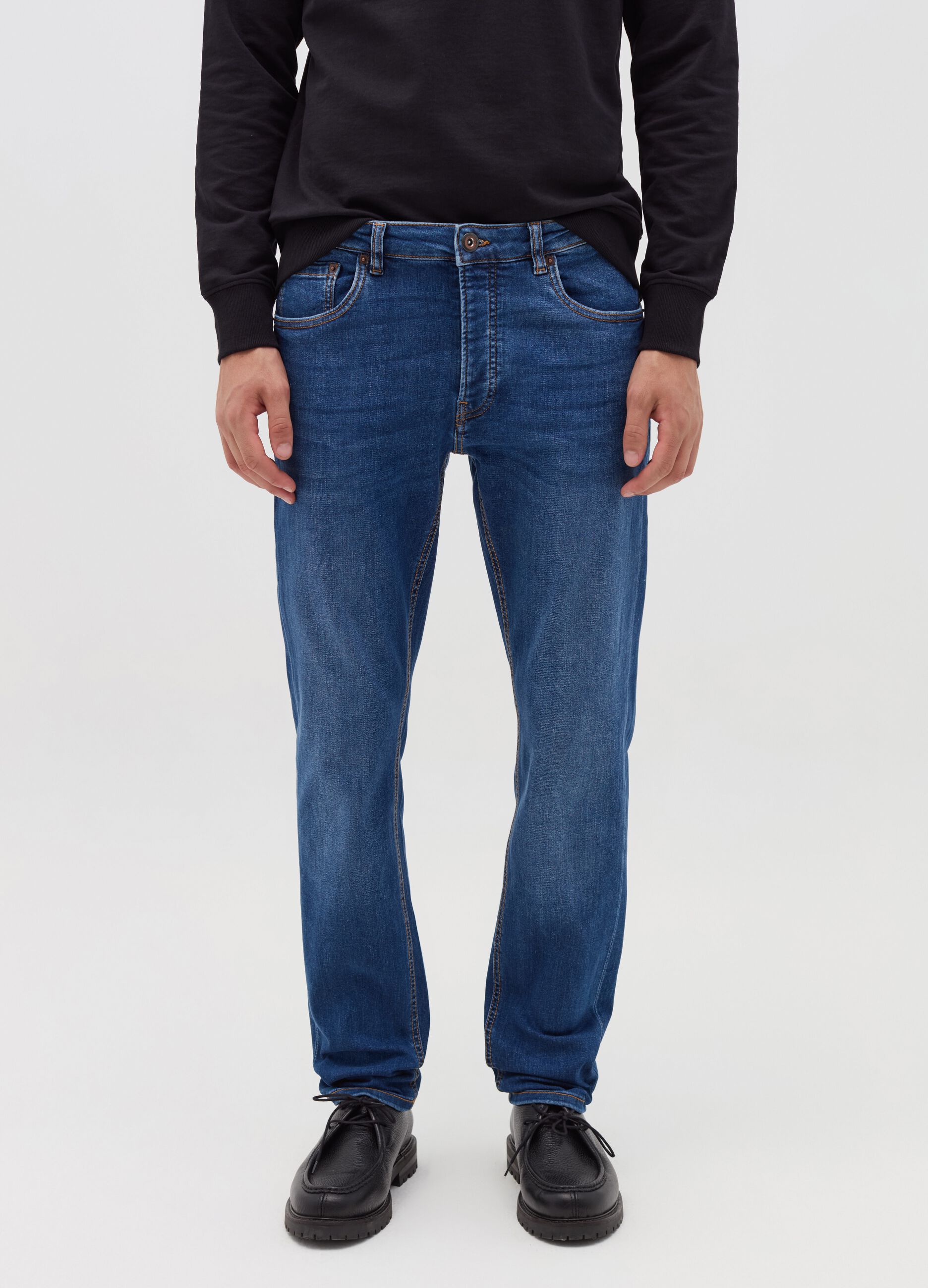 Slim-fit premium jeans in DualFX cotton