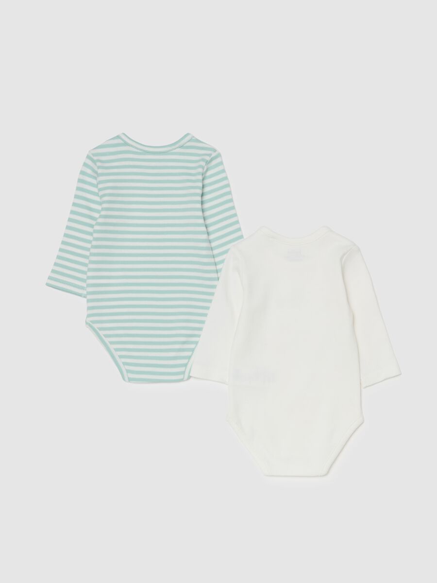 Two-pack long-sleeved bodysuits in organic cotton_1