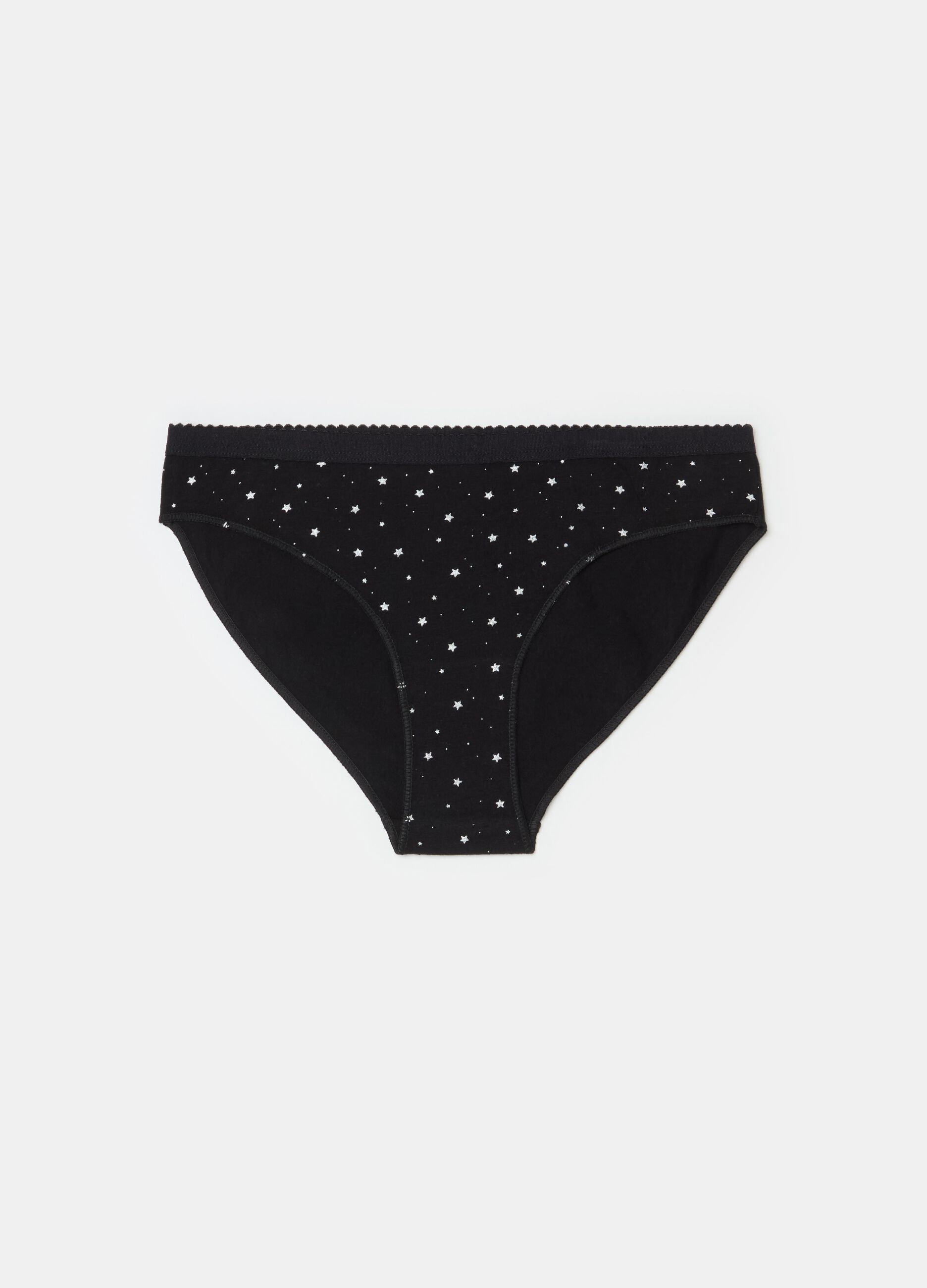 Organic cotton briefs with stars print