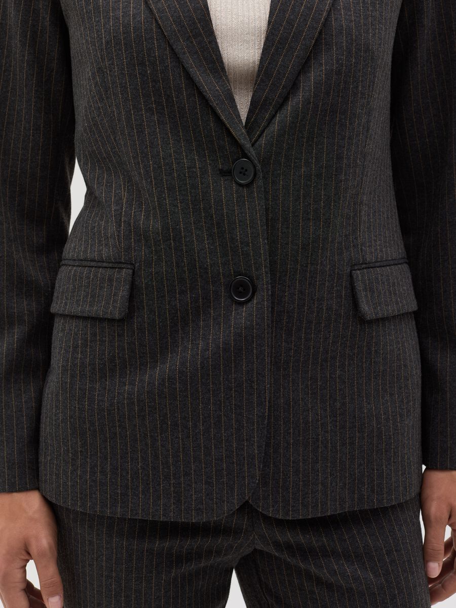 Single-breasted pinstriped blazer_2