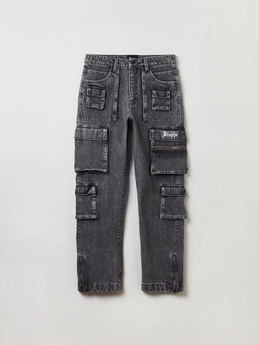 Multi Pocket Cargo Jeans Men New Fashion Denim Pencil Pants Jeans