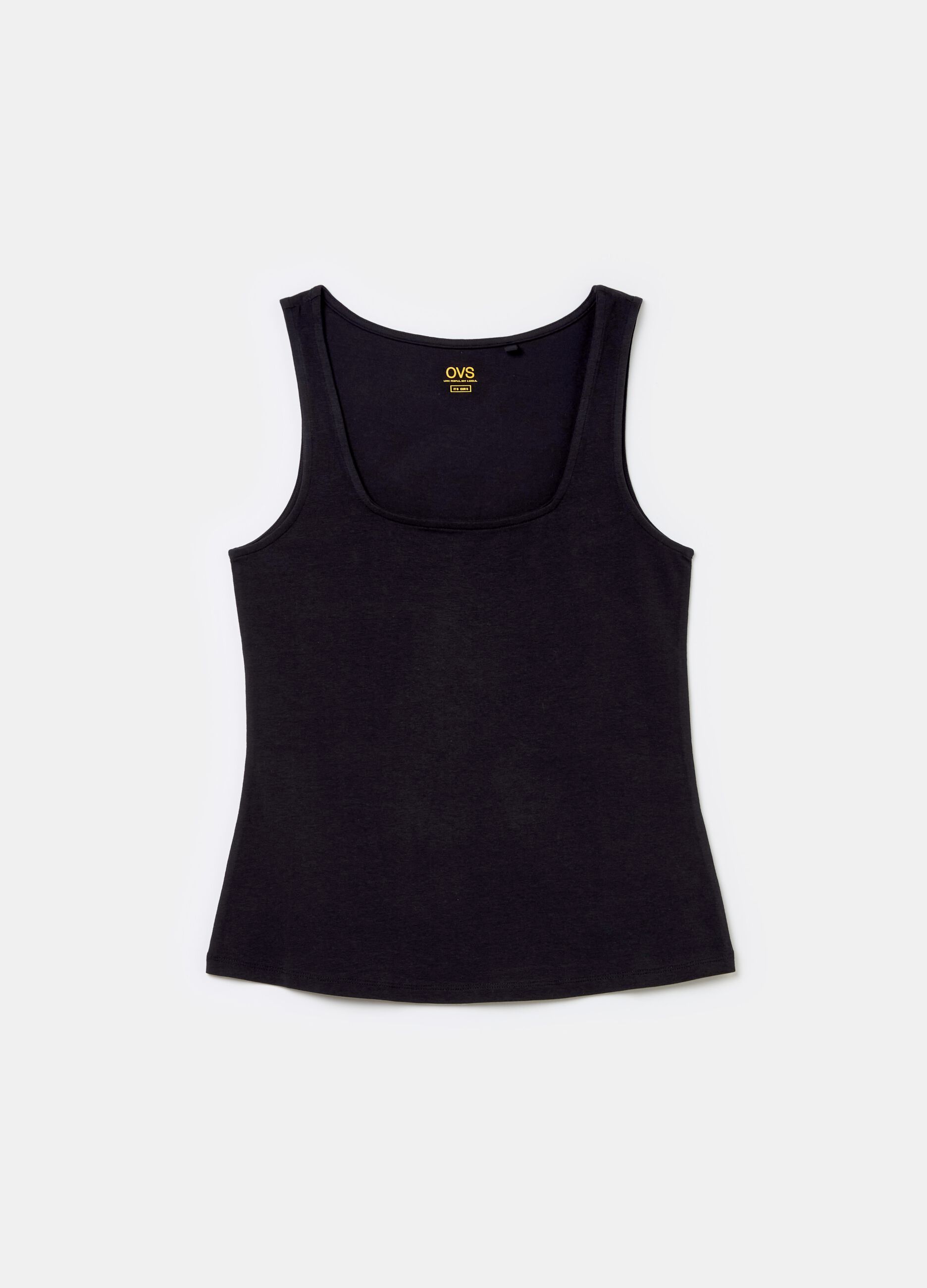 Tank top with square neck