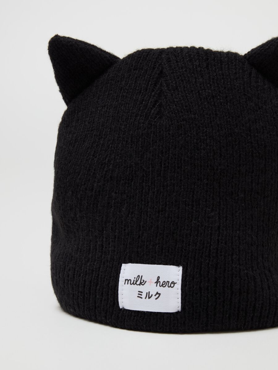 Knit hat with cat ears_2