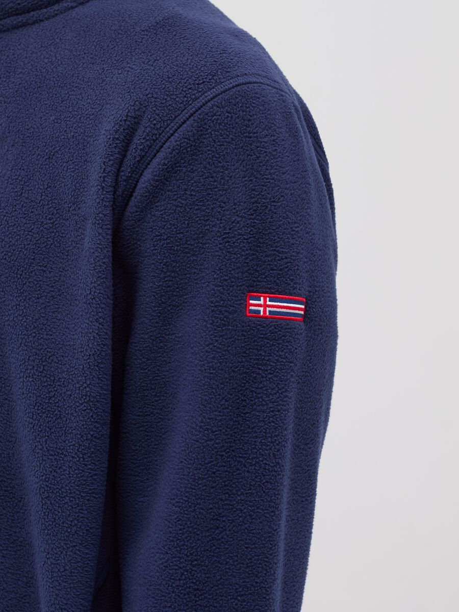 Full-zip sweatshirt in fleece with patch_2